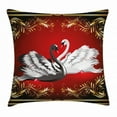 thumbnail image 1 of Animal Throw Pillow Cushion Cover, Black and White Swan Couple Ornamental Framework Romance Grace Tenderness Purity, Decorative Square Accent Pillow Case, 20 X 20 Inches, Multicolor, by Ambesonne, 1 of 2