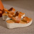 thumbnail image 7 of Anuirheih Women's Fashion Straw Shoes Open Toe Anti-Slip Temperament Wedge Sand Sandals Women Clearance(Brown), 7 of 7