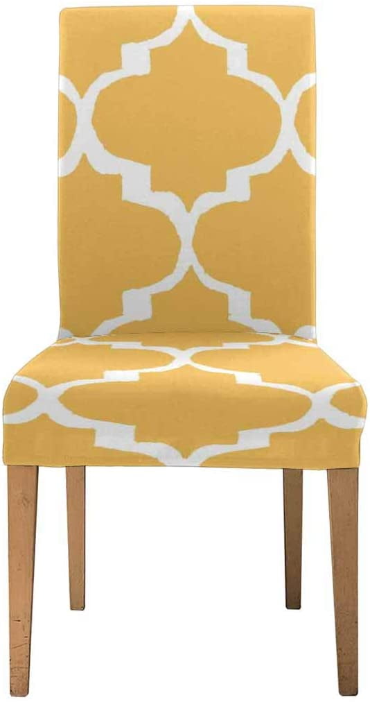 KXMDXA Moroccan Tiles Light Orange Stretch Chair Cover Protector Seat