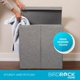 thumbnail image 4 of BIRDROCK HOME Cesto para la colada con tapa | Bolsas Extraíbles para Clasificar Ropa | Cesta de lavandería seccionada para dormitorio y baño | Contenedor de almacenamiento plegable con tapa | Doble, g, 4 of 5