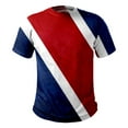 thumbnail image 4 of Men Summer Tops Mens Independence Day Holiday T Shirt Red White And Blue Flag Flag Retro Style Short Sleeved T Shirt Mens Western Men's Loose Fit Tees Men's Workout Shirts Short Sleeve Red M, 4 of 4