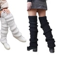 thumbnail image 4 of Women Knit Long Leg Warmers Boot Socks 90s Winter Ribbed Gothic Crochet Leg Warmer for Party Dance, 4 of 5