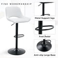 thumbnail image 6 of StnTalk Set of 2 Height Adjustable Swivel Barstools with Back, White PU Leather Counter Height Chairs, Modern Kitchen Island Chairs for Home Bar, 6 of 7