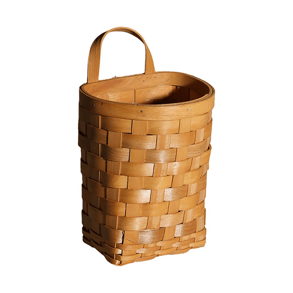 Warehouse Clearance! Ochine Wicker Basket, Hand-Woven Wood Storage Basket Portable Wall Hanging Flower Basket, Fruit Vegetable Rattan Storage Holder Clearance
