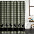 thumbnail image 3 of Sage Green Black Plaid Waterproof Fabric Shower Curtain,Vintage Star Buffalo Check Rustic Waterproof Fabric Shower Curtain for Bathroom Curtains Bathtubs Shower Curtains with 12 Hooks Stall 48x72in, 3 of 8