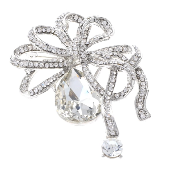 Crystal Bow Brooch