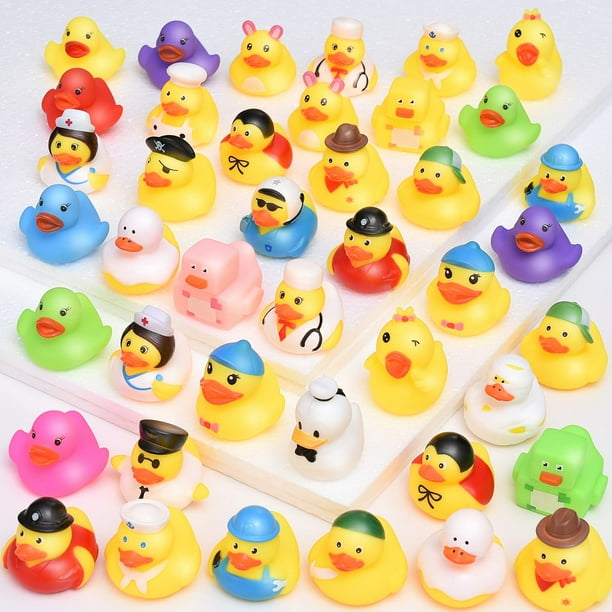 25 PCS Jeep Rubber Ducks in Bulk Assorted Duckies for Ducking Cruise Ducks Small Baby Bath Toys
