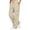 Khaki, variant on Women's Fleece Lined Cargo Pants Elastic Waist Drawstring Wide Leg Casual Lounge Trousers Cozy Fall Winter Jogger Pants with Pockets White