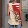 thumbnail image 4 of KDDYLITQ 250th Anniversary Usa Shirts for Women 4th Of July National Flag Print Sleeveless Blouses Vintage American Flag Fourth Of July Tanks Red White and Blue Cute V Neck Tops Khaki S, 4 of 7