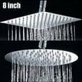 thumbnail image 2 of 8 10 12 Round Square Rainfall Stainless Steel Shower Head Bathroom Top Ceiling, 2 of 12