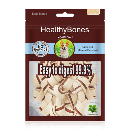 HealthyBones Peanut Butter Rawhide Free Healthy Mini Chews for Dogo Argentino and Other Large Sporting Dogs Great foods for Training Rewards , 14 Count