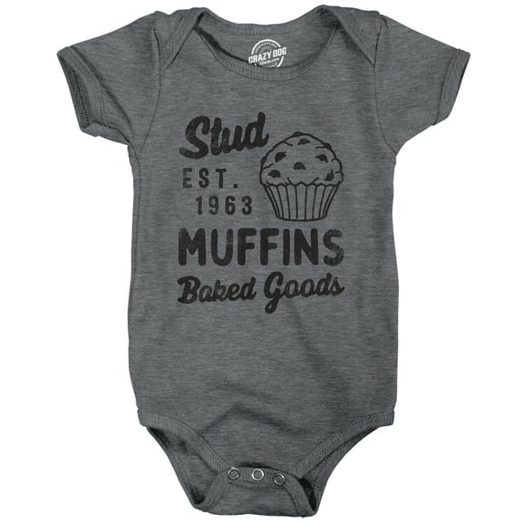 Stud Muffins Baked Goods Baby Bodysuit Funny Bakery Joke Jumper for Infants