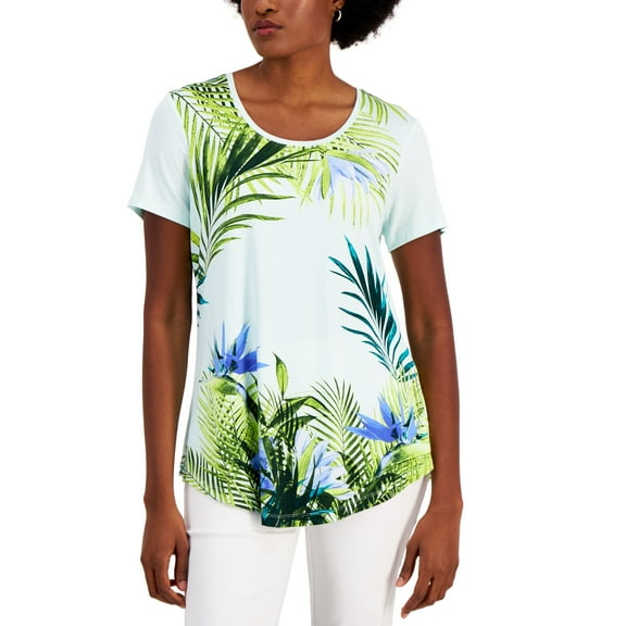 JM Collection Womens Oasis View Top Tropical Waters Combo L