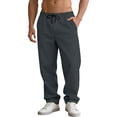 thumbnail image 5 of CCRFTGI Cargo Pants for Men Workout Big and Tall Hiking Pants Active Elastic Waist Drawstring Mens Joggers Outdoor Travel Jogger Pant with Pockets Dark Gray M, 5 of 6