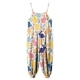 thumbnail image 7 of Ymyiu Girls Summer Jumpsuit Girls Jumpsuit Kids Flutter Sleeve Belted Wide Leg Romper One Piece Summer Outfits Size 7-8 Years(Light Yellow, 7-8 Years), 7 of 7