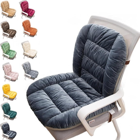Desk Chair Cushion with High Back Support, Non-Slip Rocking Chair Cushion Semi-Enclosed Office Cover for Back and Butt (D)