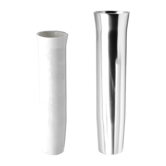 Marine City Aluminum Flared White Vinyl Insert Weld-on Rod Holder L: 10 inches Dia.:1-7/8 inches 1 Pcs