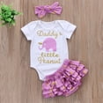 thumbnail image 1 of Newborn Baby Girl Rompers+Ruffled Shorts+Headband 3Pcs Clothes Elephant Dot Outfit Set, 1 of 5