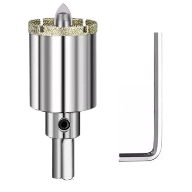 Abridor de agujeros de diamante con broca central, corte suave, herramientas, con llave Allen para vidrio, cerámica, mármol, , granito Diámetro 30mm
