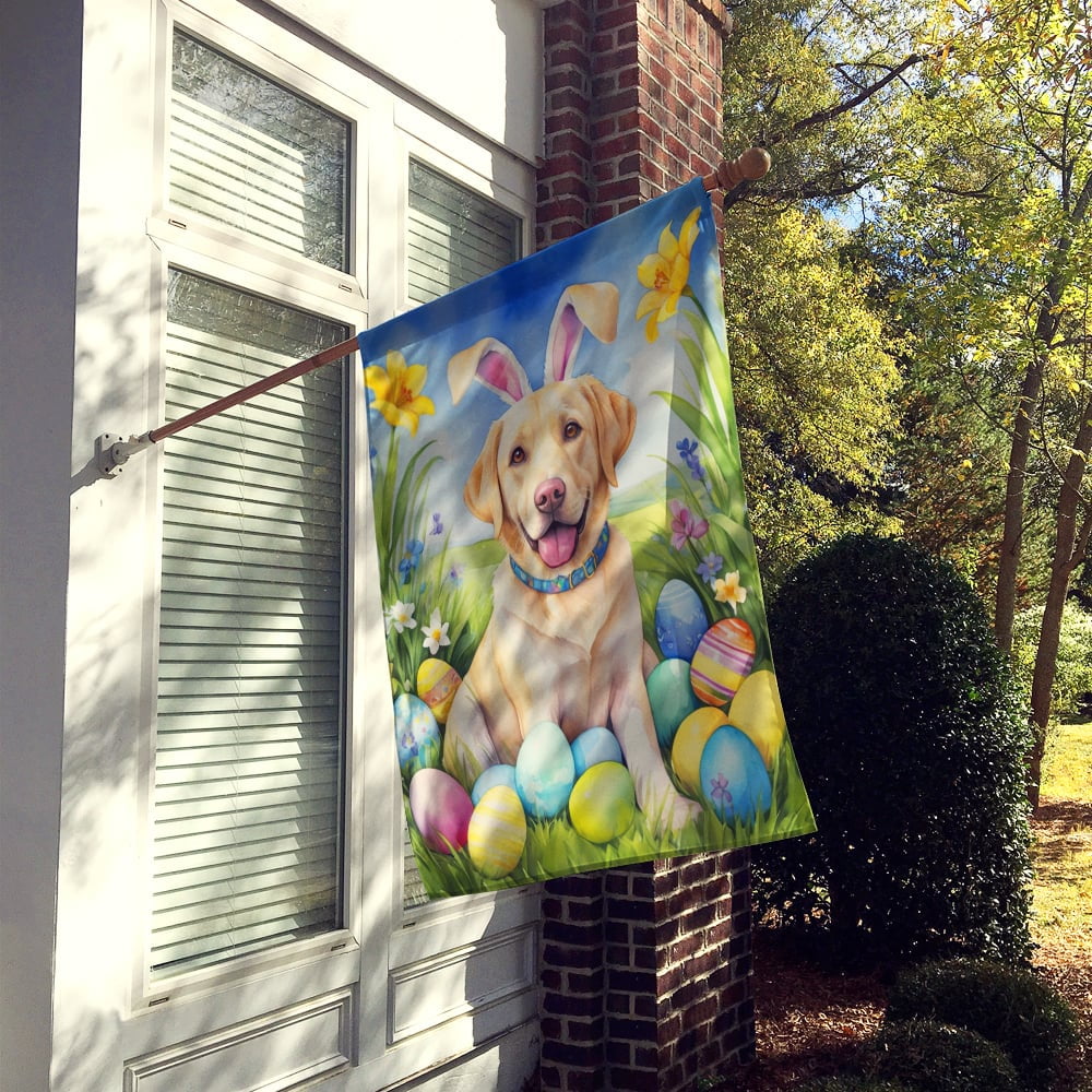 Yellow Labrador Retriever Easter Egg Hunt House Flag 28 in x 40 in