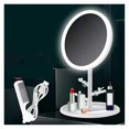 thumbnail image 1 of Portable Travel Cosmetic Light Up Mirrors Touch Switch LED Makeup Mirror For Home Tabletop Bathroom With Storage Tray USB Charg ,Widely Use, 1 of 7