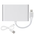 thumbnail image 1 of Aleación de aluminio para interfaz del sistema IOS a HDMI+VGA+equipo adaptador de 3,5 mm plateado, 1 of 5