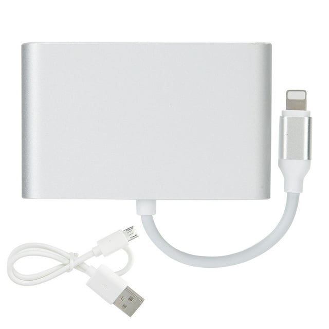 Aleación de aluminio para interfaz del sistema IOS a HDMI+VGA+equipo adaptador de 3,5 mm plateado
