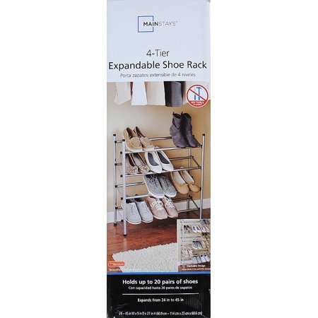 Mainstays 4 Tier Shoe Rack Walmart Com Walmart Com