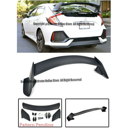 Honda Civic Hybrid Trunk - Type R Style ABS Plastic Rear Trunk Lid Wing Spoiler Lip For 16-Up Honda Civic 5Dr Hatchback 2016 2017 16 17 JDM Type-R