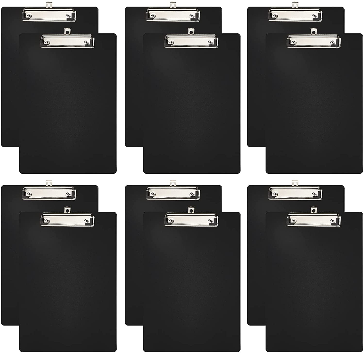 12 Pieces Plastic Clipboards Black Multifunction Clipboard 12.5 x 9