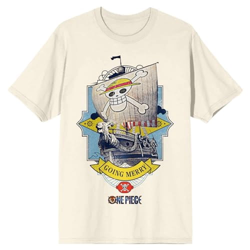 One Piece (Live Action) Going Merry Pirate Ship Men's Natural Short Sleeve Tee-3XL