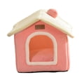 thumbnail image 3 of Cama para gatos semicerrada, nido para perros y gatos, lavable, repetición, camas para perros relajantes y acogedoras, casa para gatos para cachorros, Rosa, 3 of 10
