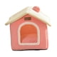 thumbnail image 2 of Cama interior semicerrada para gatos, nido para perros y gatos, caseta relajante, casa lavable para gatos, tienda de campaña, cueva para perros pequeñ Rosa, 2 of 9