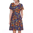 thumbnail image 1 of Vsdgher Dinde de l'Action de Grâce 2 pour Femmes Été 2025 Décontracté Robes Midi Maxi Légères Manches Courtes Col Rond Robe de Plage, 1 of 6