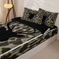 thumbnail image 3 of Erosebridal Camo Deer Silhouette Zipper Twin Comforter Sets with Fitted Sheet and 2 Pillowcases,Jungle Elk Print Zipper Bedding Set For Boys,Black Reversible,4 Pieces, 3 of 7