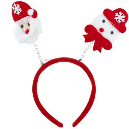 Head Bopper Headband - Lux Accessories Santa Christmas Holiday Ugly Sweater Party Bopper Headband