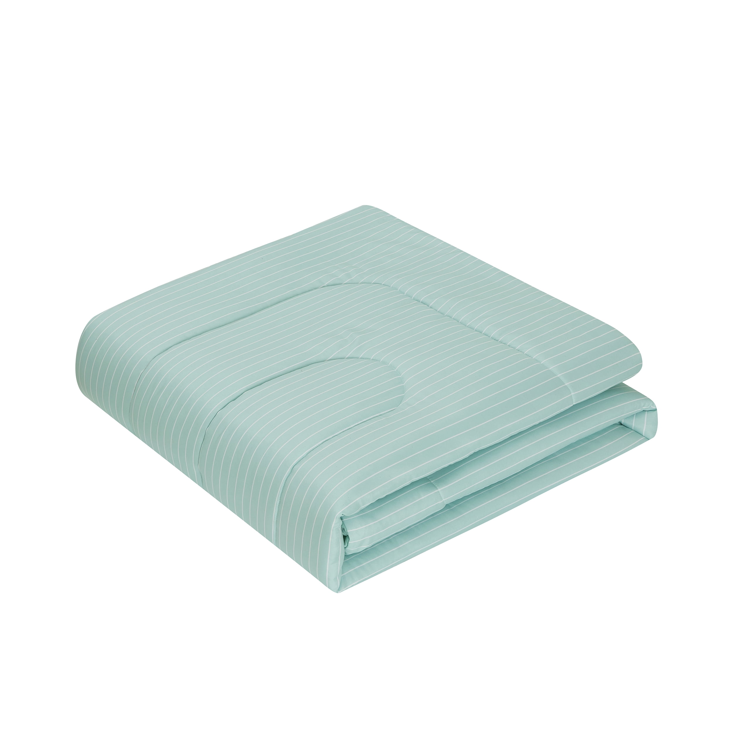 Mainstays Princeton Teal Stripe 7 Piece Comforter Bedding Set Size: Full/Queen