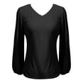 thumbnail image 3 of EDFBUYKRS V-Neck T Shirts for Women Casual Long Sleeve Tunic Tops Hem Fall Button Shirts Xs, 3 of 3