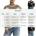 thumbnail image 3 of AUNVITO Womens Round Neck Sweaters Solid Floral Knit Pullover Long Sleeve Tops Fall Winter Outfits 2025, 3 of 7