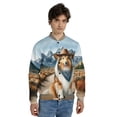 thumbnail image 4 of Welcome Fall Western Cowboy Collie Enjoys Majestic Autumn All Over Print 3D Baseball Jacket Collie Dog Lover Gifts Idea Bomber Jacket Softball - 01007, 4 of 6