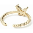thumbnail image 3 of Anillo abierto con circonita cúbica transparente y diseño de mariposa chapado en oro de 16 quilates para mujer, 1,3 mm de diámetro interior: 17 mm., 3 of 4