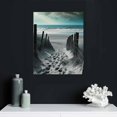 thumbnail image 4 of EastSmooth Beach Wall Art Black and White Coastal Wall Decor for Living Room Nautical Sand Dune Canvas Painting Bathroom Decor Teal Ocean Seascape Landscape Artwork Bedroom Office Home, 4 of 4