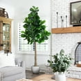 thumbnail image 4 of Nearly Natural 9ft. Artificial Fiddle Leaf Fig Tree, Green, 4 of 7