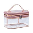 thumbnail image 1 of Large Clear Makeup Bag - Double Layer, PVC Material, Transparent/Portable, for Travel Toiletries/Cosmetics Organization, 1 of 1