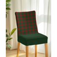 thumbnail image 2 of Stretch Chair Covers Set of 6, Christmas Red Green Buffalo Tartan Universal Fit Elastic Decorative Dining Chairs Slipcovers for Wedding, Banquet, Chic Simplistic Plaids, 2 of 6
