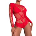 thumbnail image 3 of dmqupv Lingerie Bodysuit Corset Women Plunge V See-through Lace Lingerie Nitghtwear Red One Size, 3 of 5