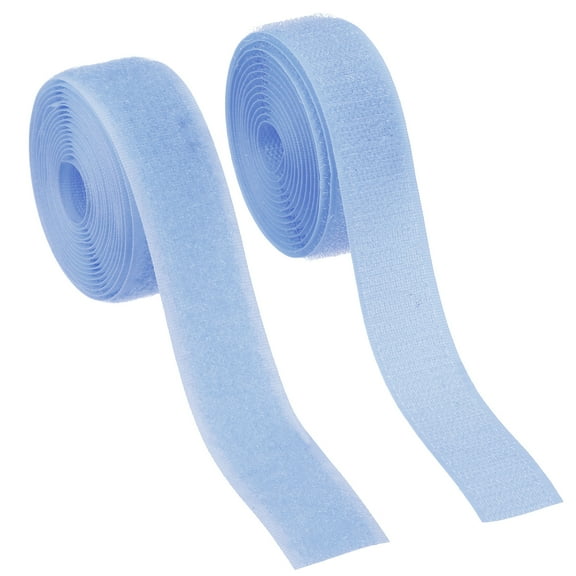 Uxcell Sew on Hook and Loop Tape, 1 Inch Width Non-Adhesive Back Nylon Fastener Strips 2 Yards - Light Blue