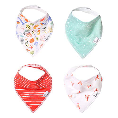 Baby Bandana Drool Bibs for Drooling and Teething 4 Pack Gift Set “Enchanted” by Copper Pearl 
