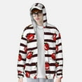thumbnail image 6 of Rocae Ladybugs on Black and White Striped1 Print Breathable Sun Protection Hoodie Quick-Dry Lightweight Long Sleeve Hoodie Unisex Running Sports Shirt X-Large, 6 of 9
