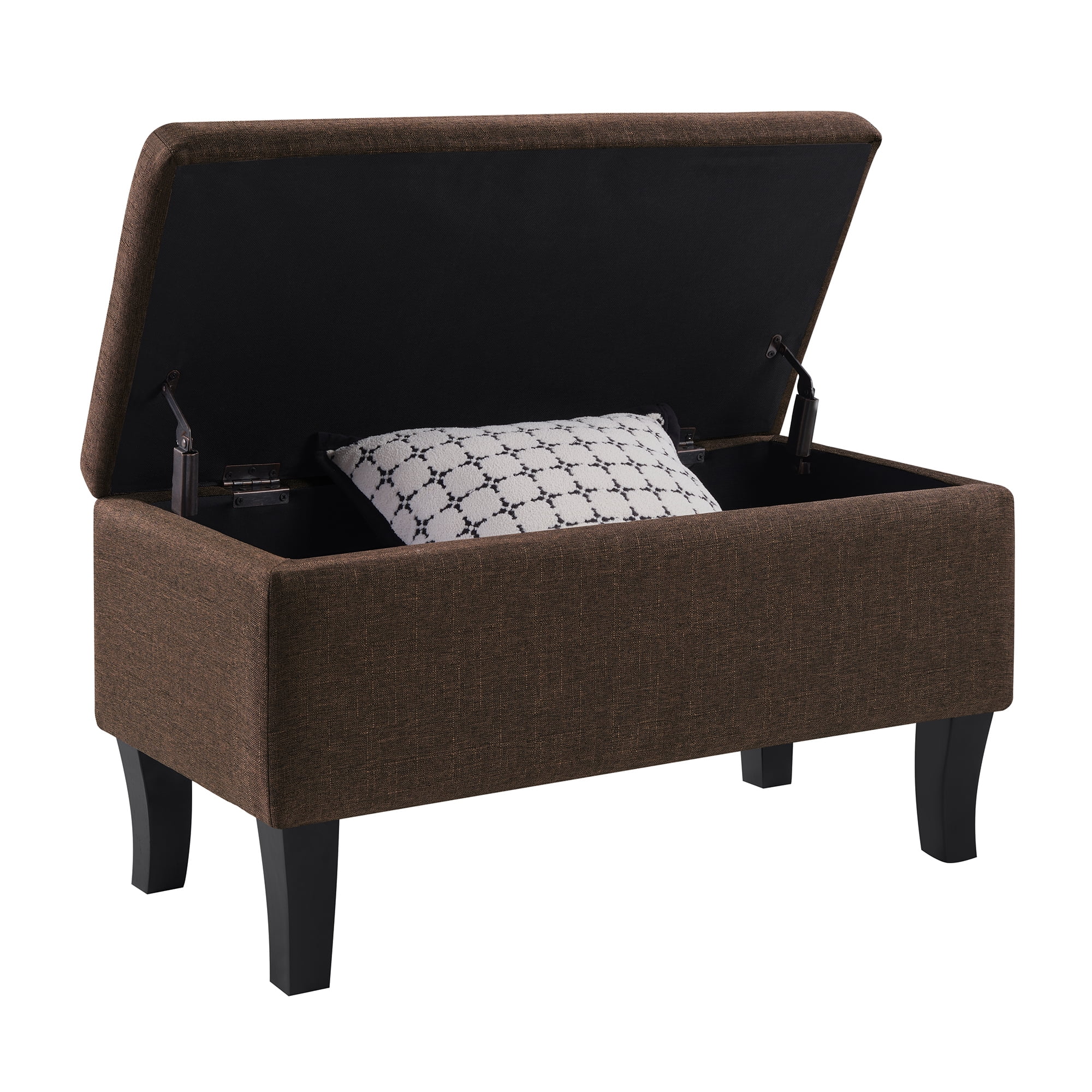 Convenience Concepts Designs4Comfort Winslow Storage Ottoman Bench, Medium Brown Fabric